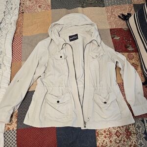 Eddie Bauer Cream Utility Travex Jacket with Hood